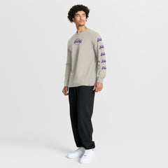 Los Angeles Lakers Crossover Collection Ball Screen Action Premium Long Sleeve T-Shirt - Cream discount