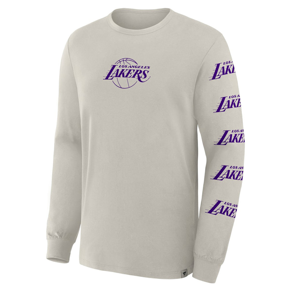 Los Angeles Lakers Crossover Collection Ball Screen Action Premium Long Sleeve T-Shirt - Cream discount