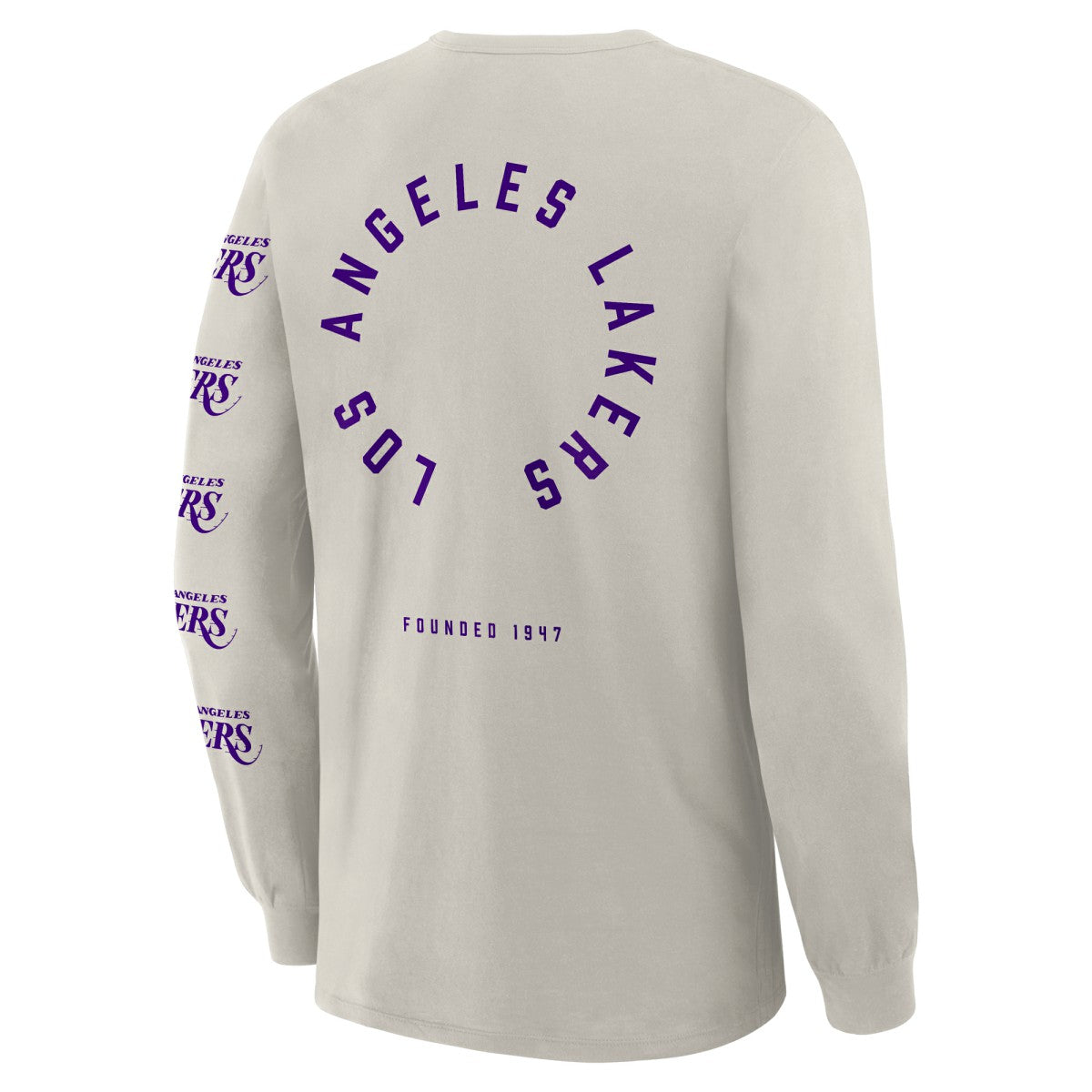 Los Angeles Lakers Crossover Collection Ball Screen Action Premium Long Sleeve T-Shirt - Cream discount