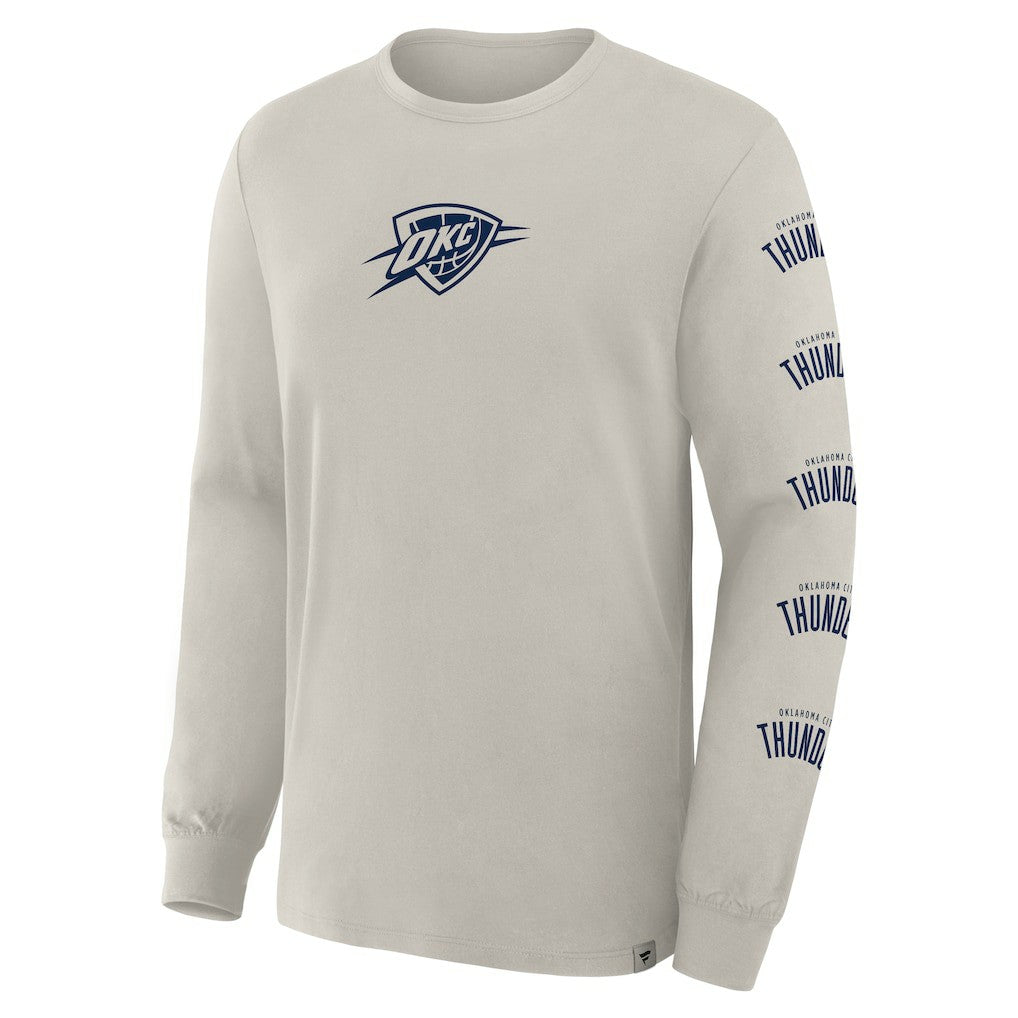 Oklahoma City Thunder Crossover Collection Ball Screen Action Premium Long Sleeve T-Shirt - Cream on sale