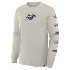 Oklahoma City Thunder Crossover Collection Ball Screen Action Premium Long Sleeve T-Shirt - Cream on sale