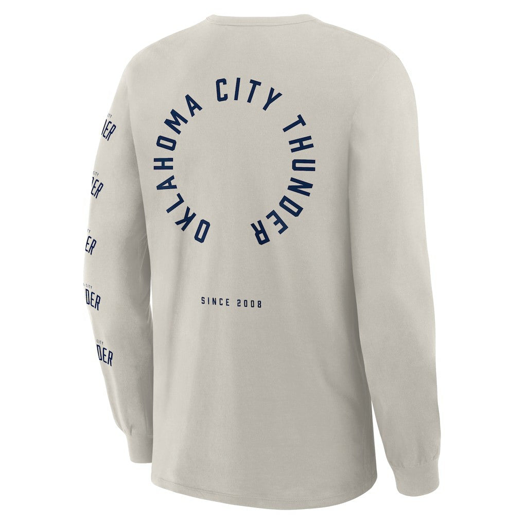 Oklahoma City Thunder Crossover Collection Ball Screen Action Premium Long Sleeve T-Shirt - Cream on sale