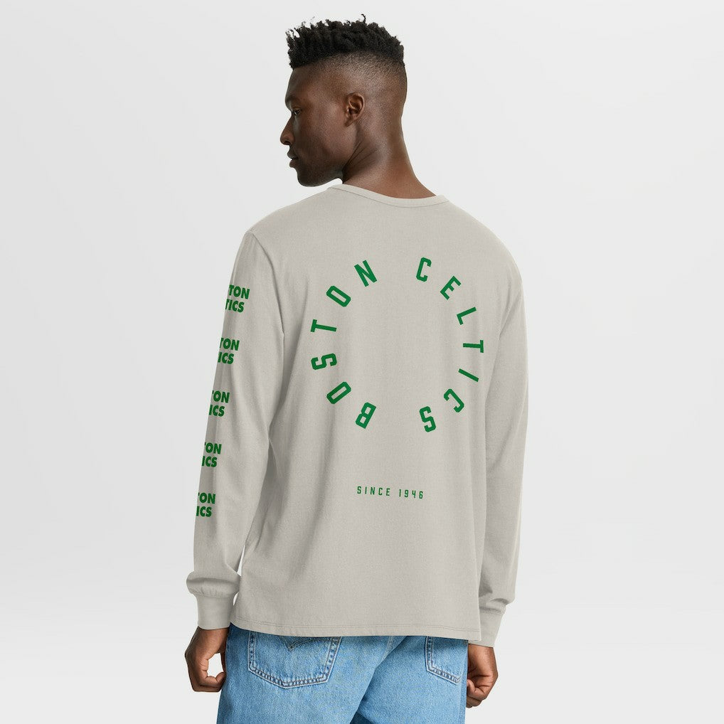 Boston Celtics Crossover Collection Ball Screen Action Premium Long Sleeve T-Shirt - Cream outlet