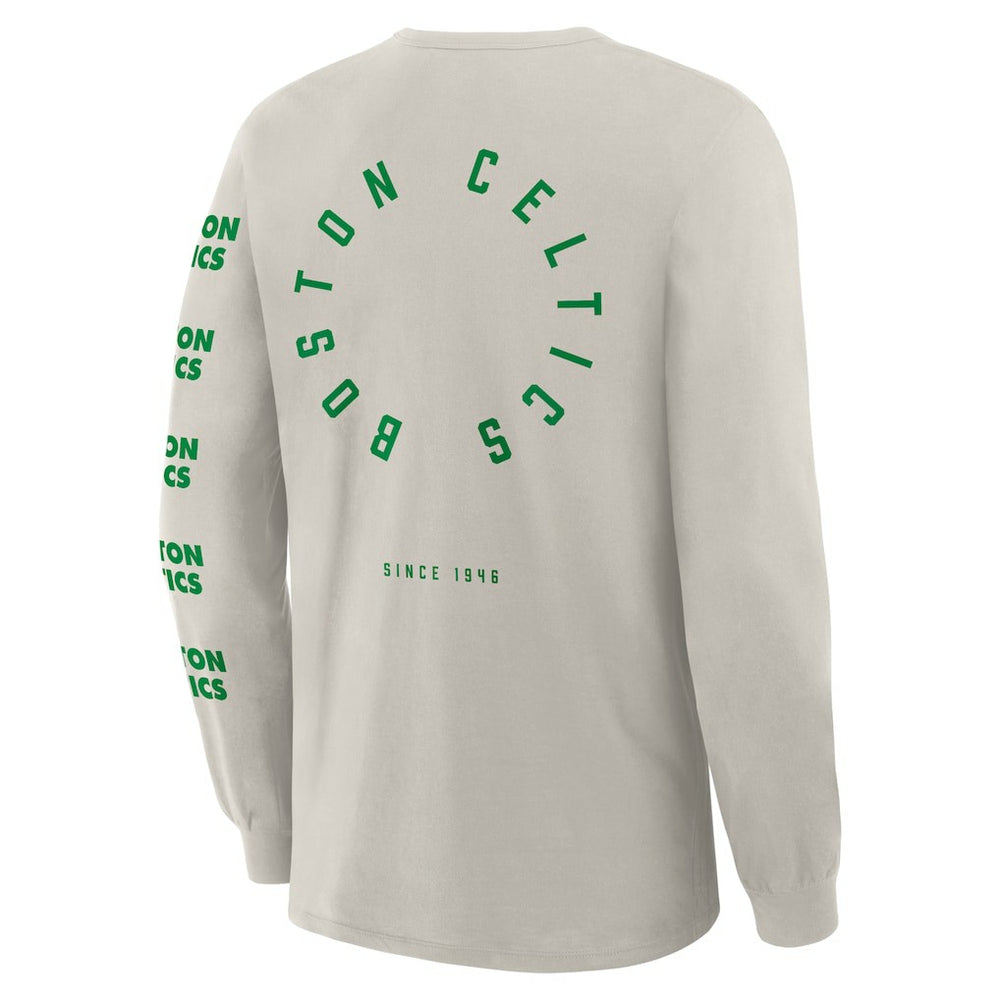Boston Celtics Crossover Collection Ball Screen Action Premium Long Sleeve T-Shirt - Cream outlet