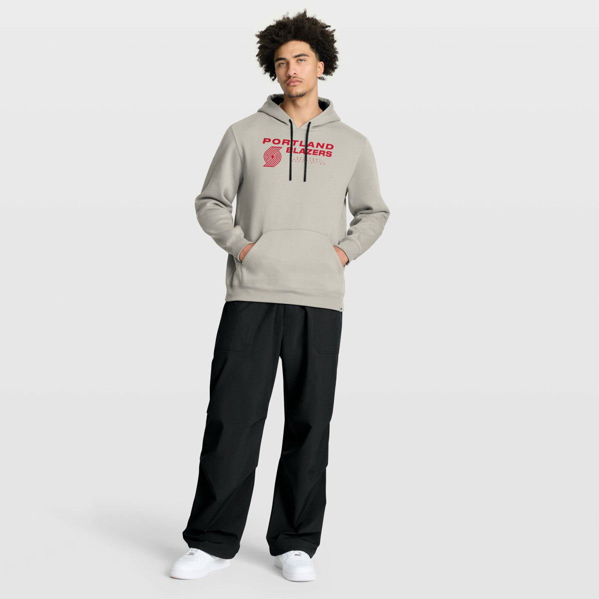 Portland Trail Blazers Crossover Collection Blocked Shot Premium Pullover Hoodie - Off White outlet