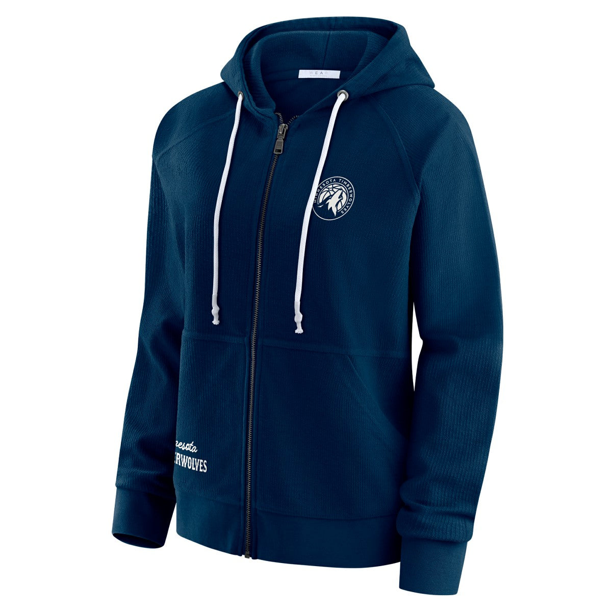 Minnesota Timberwolves WEAR by Erin Andrews Women's Vintage Full-Zip Raglan Hoodie - Navy online