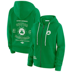 Boston Celtics WEAR by Erin Andrews Women's Vintage Full-Zip Raglan Hoodie - Green on sale