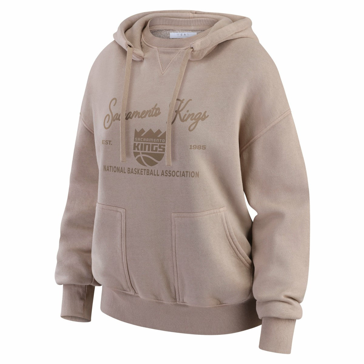 Sacramento Kings WEAR by Erin Andrews Women's Washed Pullover Crewdie - Tan on sale