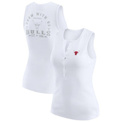 Chicago Bulls WEAR by Erin Andrews Women's Rib-Knit Henley Tank Top sale - White sale