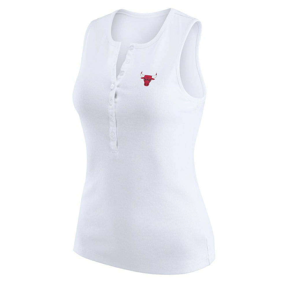 Chicago Bulls WEAR by Erin Andrews Women's Rib-Knit Henley Tank Top sale - White sale