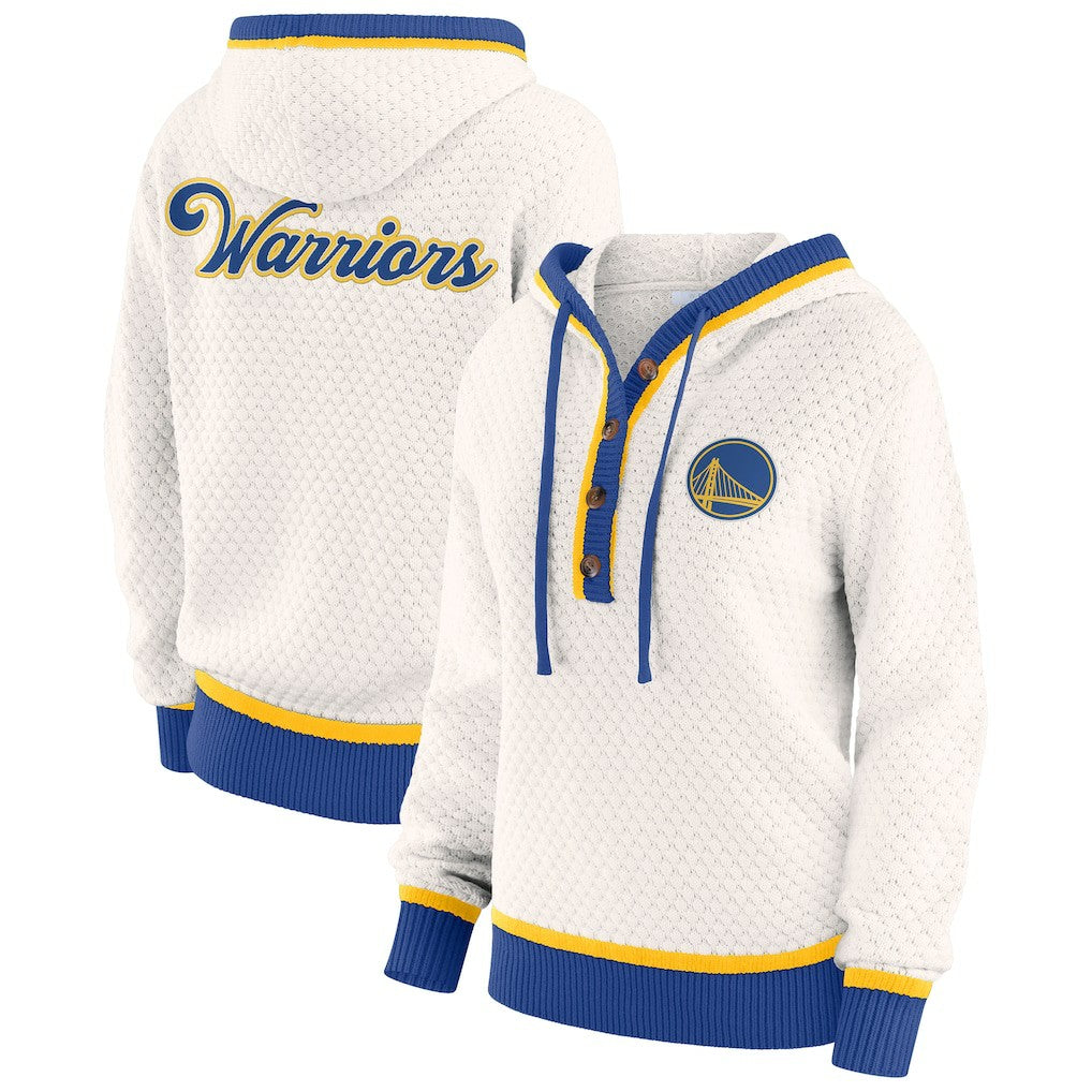 Golden State Warriors WEAR by Erin Andrews Women's Plus Size Hoodie Sweater sale - Cream for sale