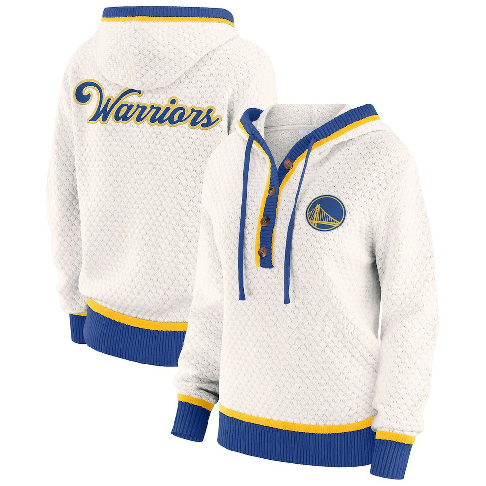 Golden State Warriors WEAR by Erin Andrews Women's Plus Size Hoodie Sweater sale - Cream for sale