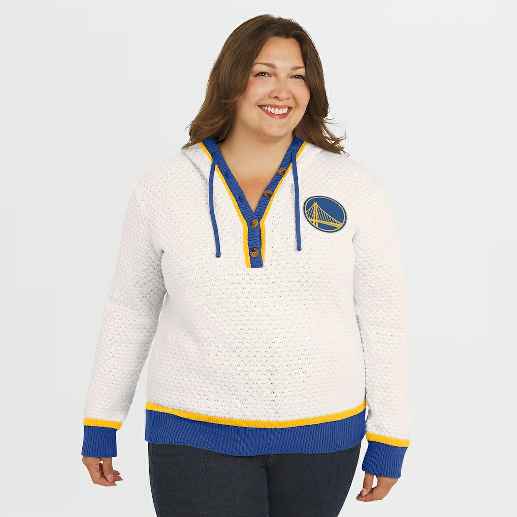 Golden State Warriors WEAR by Erin Andrews Women's Plus Size Hoodie Sweater sale - Cream for sale