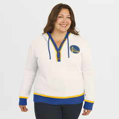 Golden State Warriors WEAR by Erin Andrews Women's Plus Size Hoodie Sweater sale - Cream for sale
