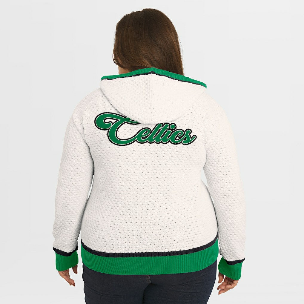 Boston Celtics WEAR by Erin Andrews Women's Plus Size Hoodie Sweater - Cream cheap