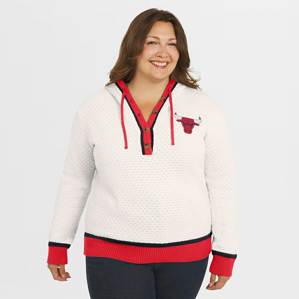 Chicago Bulls WEAR by Erin Andrews Women's Plus Size Hoodie Sweater - Cream cheap