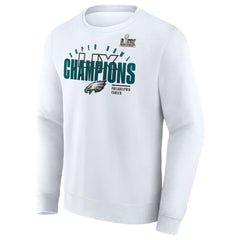 Philadelphia Eagles Super Bowl LIX Champions Iconic Victory Fleece Sweatshirt - White on sale