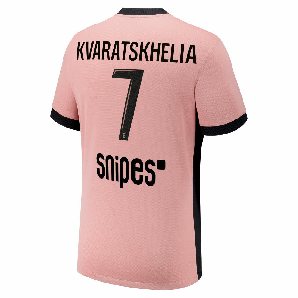 Khvicha Kvaratskhelia Paris Saint-Germain Youth 2024/25 Third Replica Player Jersey - Pink for sale