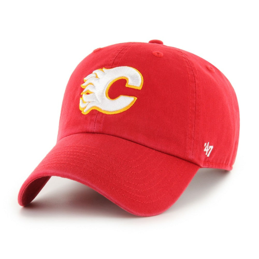 Calgary Flames '47 Core Logo Clean Up Adjustable Hat - Red Hats