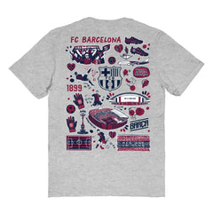 Barcelona Vive La Fete Women's Impressions Artwork T-Shirt - Heather Gray sale