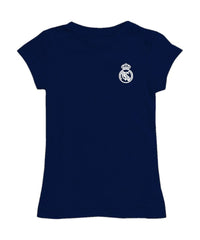Real Madrid Vive La Fete Girls Youth Color Badge Fitted T-Shirt - Navy online
