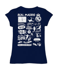 Real Madrid Vive La Fete Girls Youth Color Badge Fitted T-Shirt - Navy online