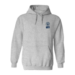 Manchester City Vive La Fete Women's Color Badge Pullover Hoodie - Heather Gray on sale