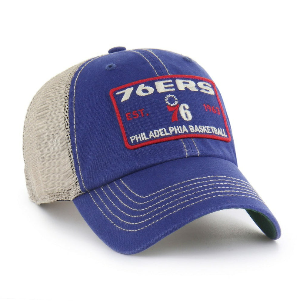 Philadelphia 76ers '47 Wabash Patch Clean Up Adjustable Hat - Royal/Tan on sale