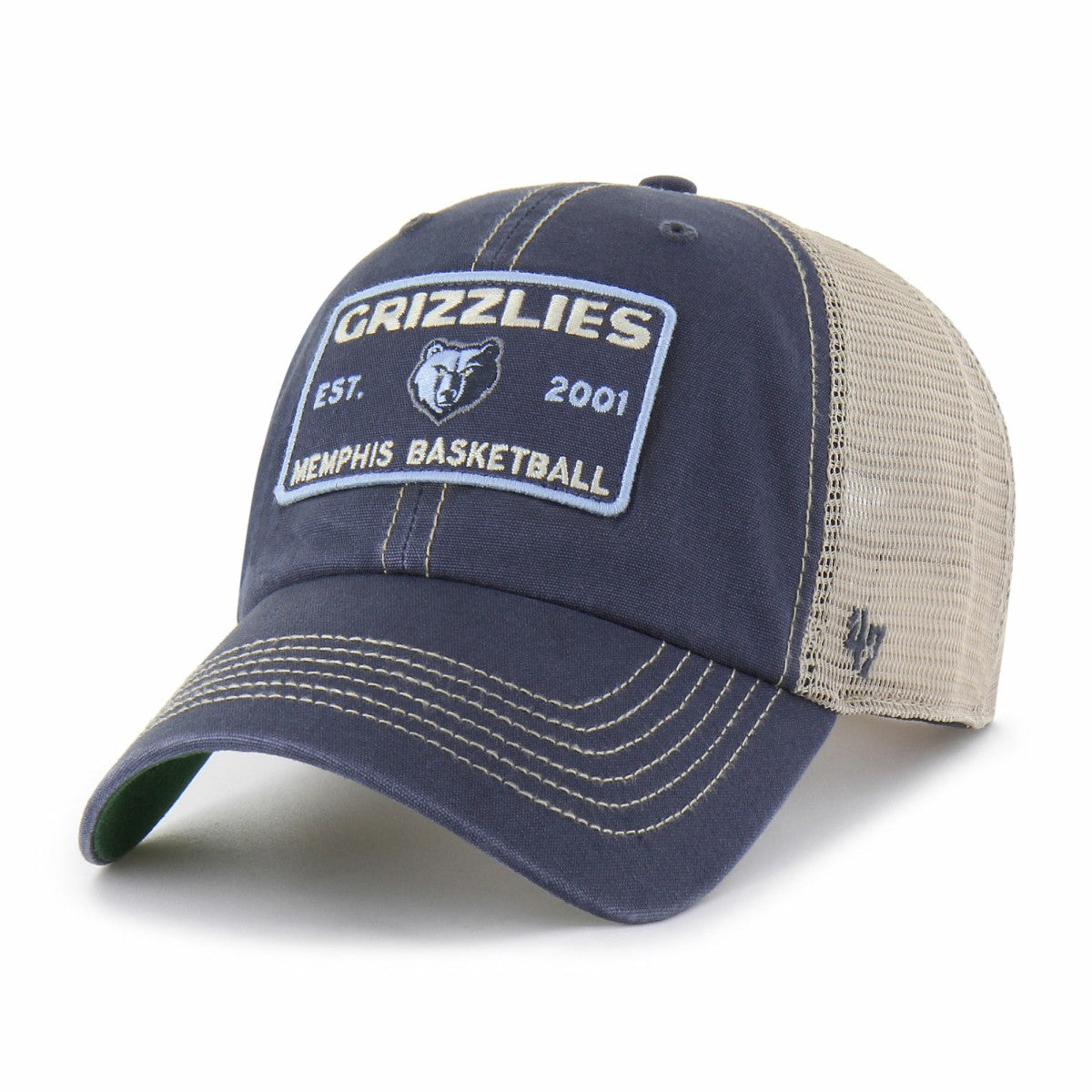 Memphis Grizzlies '47 Wabash Patch Clean Up Adjustable Hat - Navy/Tan for sale