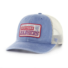 New York Rangers '47 Canteen Pigment Dyed Patch Trucker Adjustable Hat - Blue Hats
