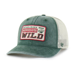 Minnesota Wild '47 Canteen Pigment Dyed Patch Trucker Adjustable Hat - Green Hats