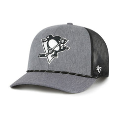Pittsburgh Penguins '47 Carbon Rope Trucker Adjustable Hat - Gray Hats