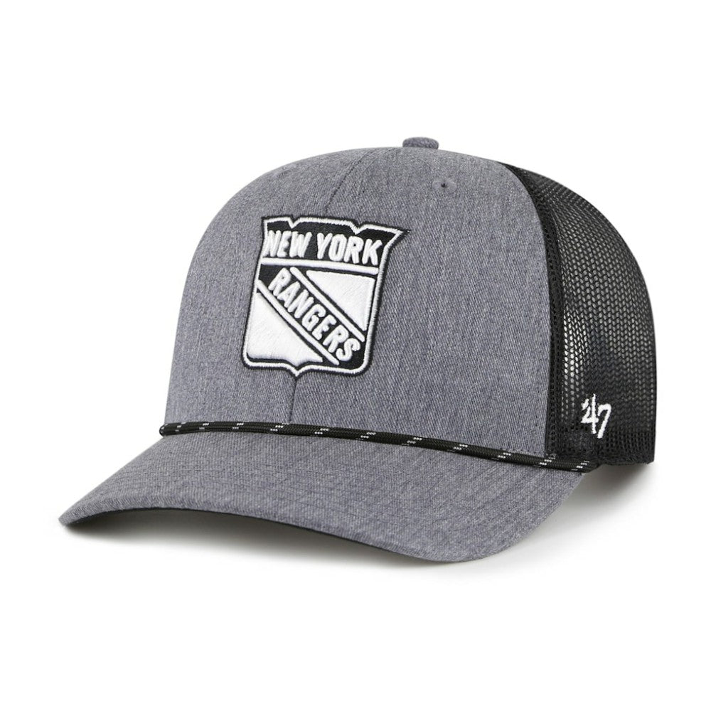 New York Rangers '47 Carbon Rope Trucker Adjustable Hat - Gray Hats
