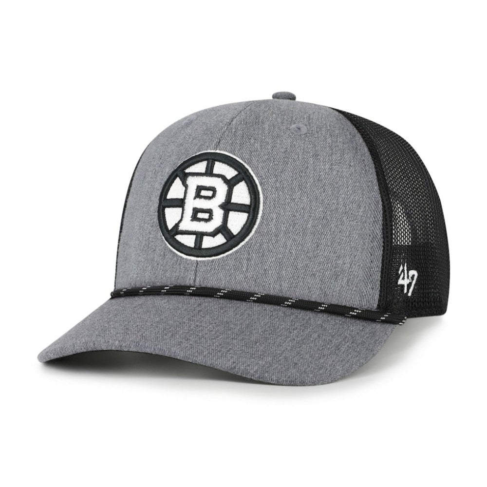 Boston Bruins '47 Carbon Rope Trucker Adjustable Hat - Gray Hats