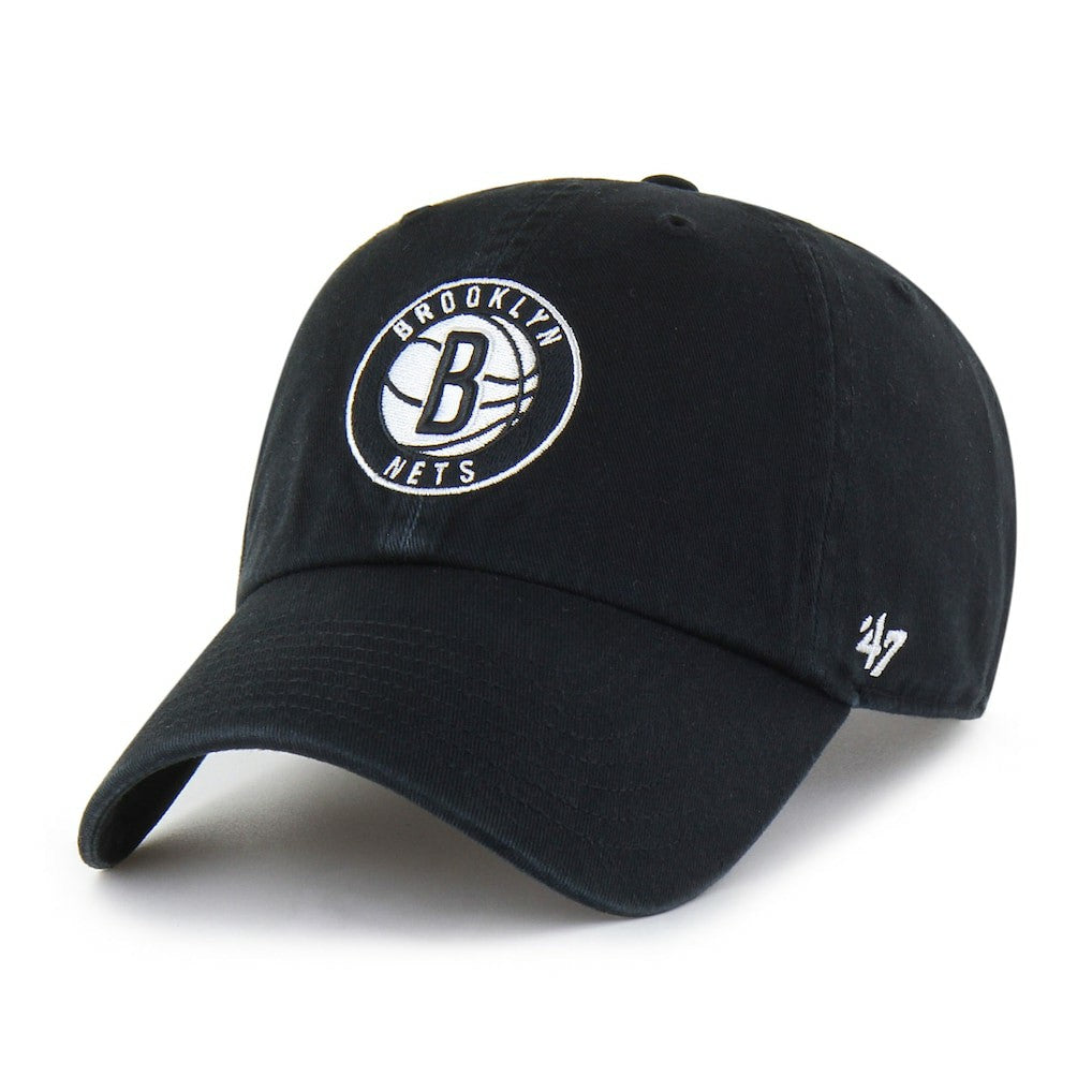 Brooklyn Nets '47 Core Logo Clean Up Adjustable Hat - Black for sale