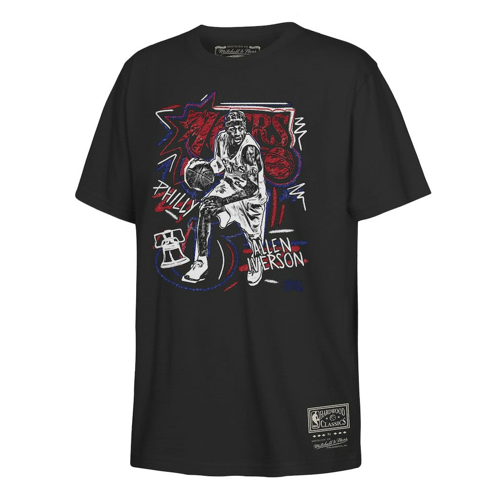 Allen Iverson Philadelphia 76ers Youth Chalked Up T-Shirt - Black on sale