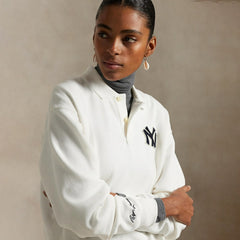 Yankees Polo Ralph Lauren  Fleece Polo White