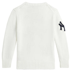 Yankees Polo Ralph Lauren Preschool  Bear Pullover Sweater White