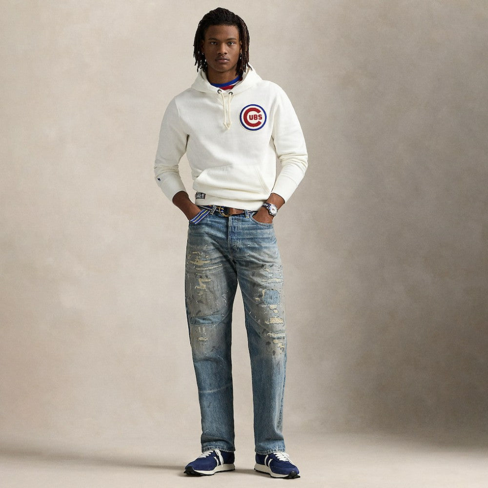 Cubs Polo Ralph Lauren Fleece Hoodie White