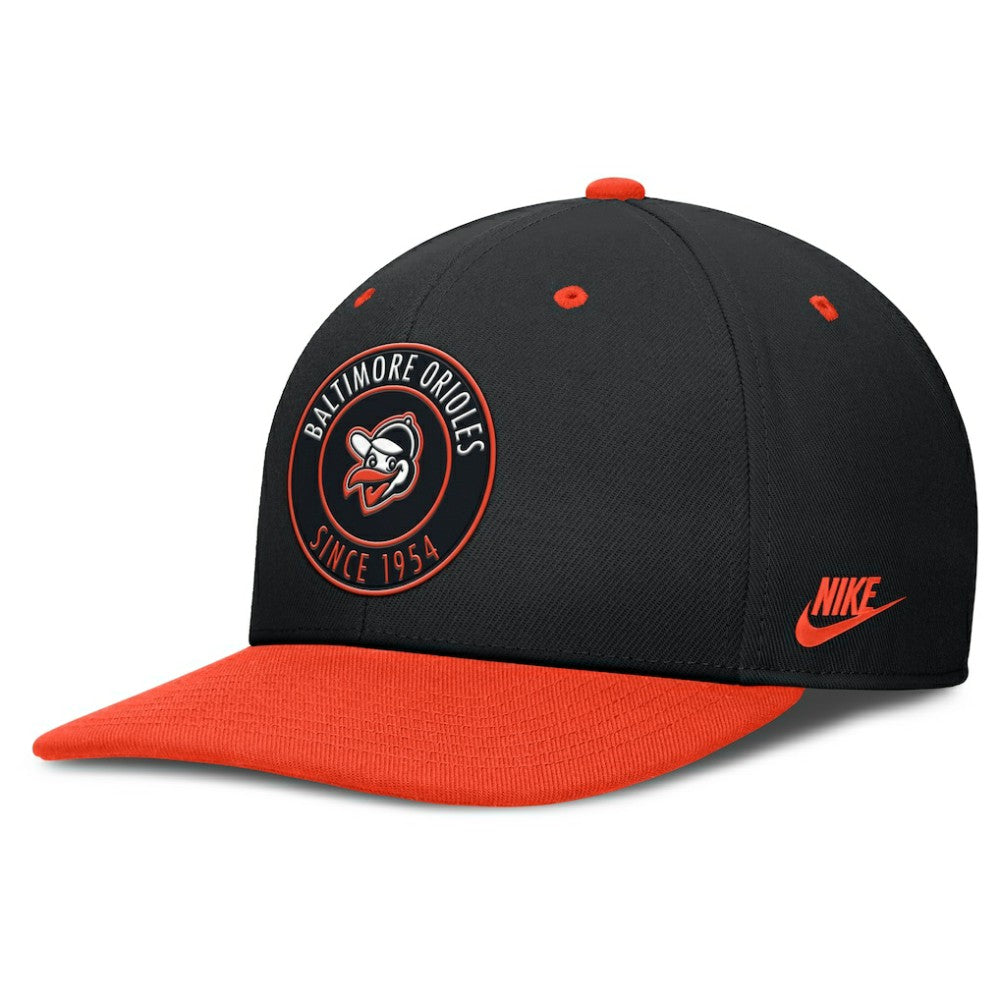 Baltimore Orioles Cooperstown Collection Pro Dri-FIT Snapback Hat Black/Orange