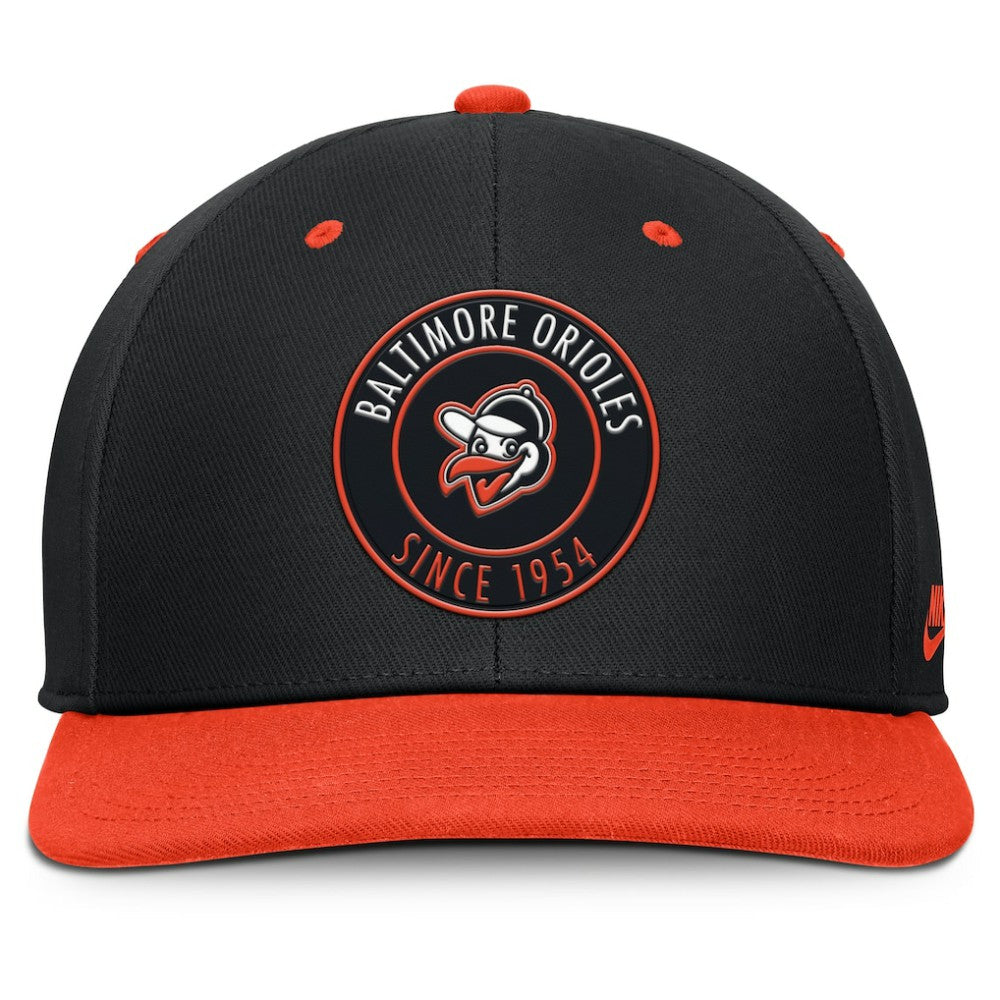 Baltimore Orioles Cooperstown Collection Pro Dri-FIT Snapback Hat Black/Orange