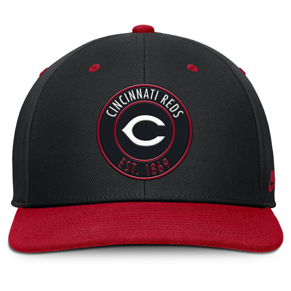 Cincinnati Reds Cooperstown Collection Pro Dri-FIT Snapback Hat Black/Red