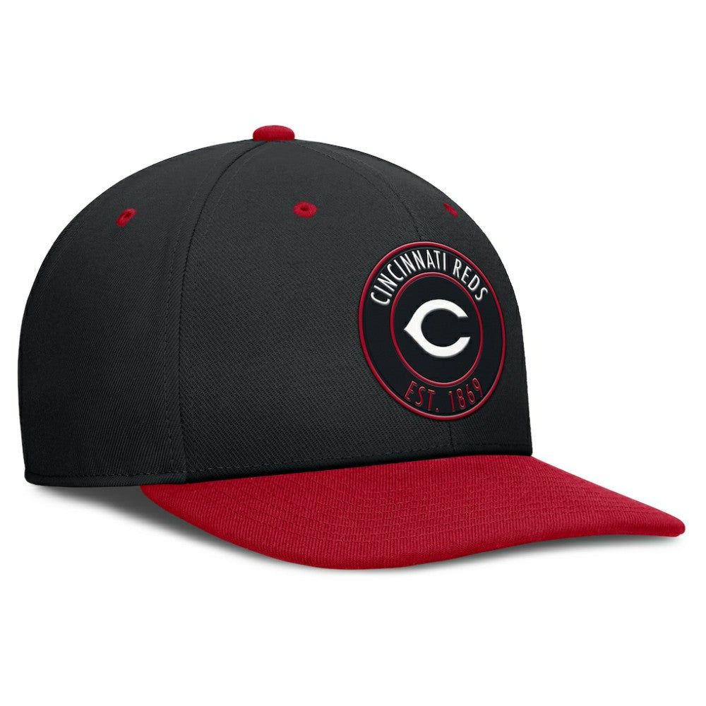 Cincinnati Reds Cooperstown Collection Pro Dri-FIT Snapback Hat Black/Red