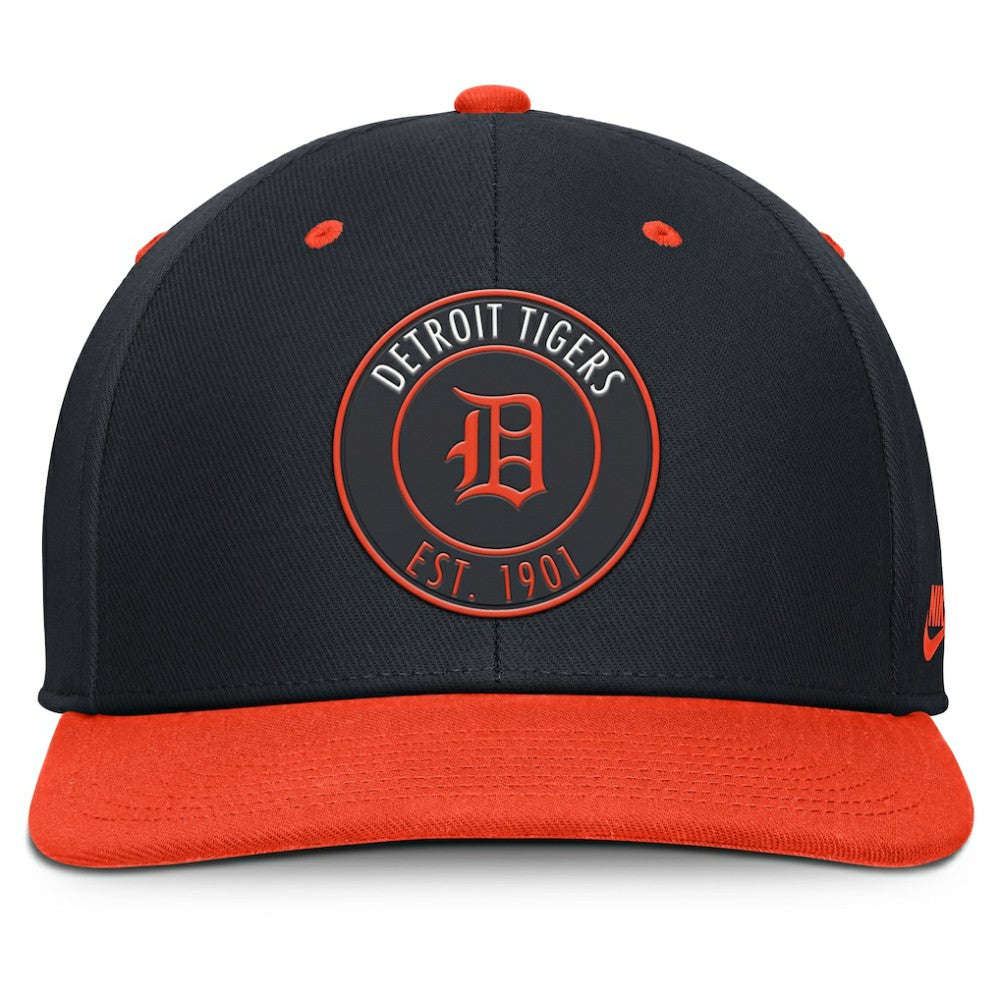 Detroit Tigers Cooperstown Collection Pro Dri-FIT Snapback Hat Navy/Orange