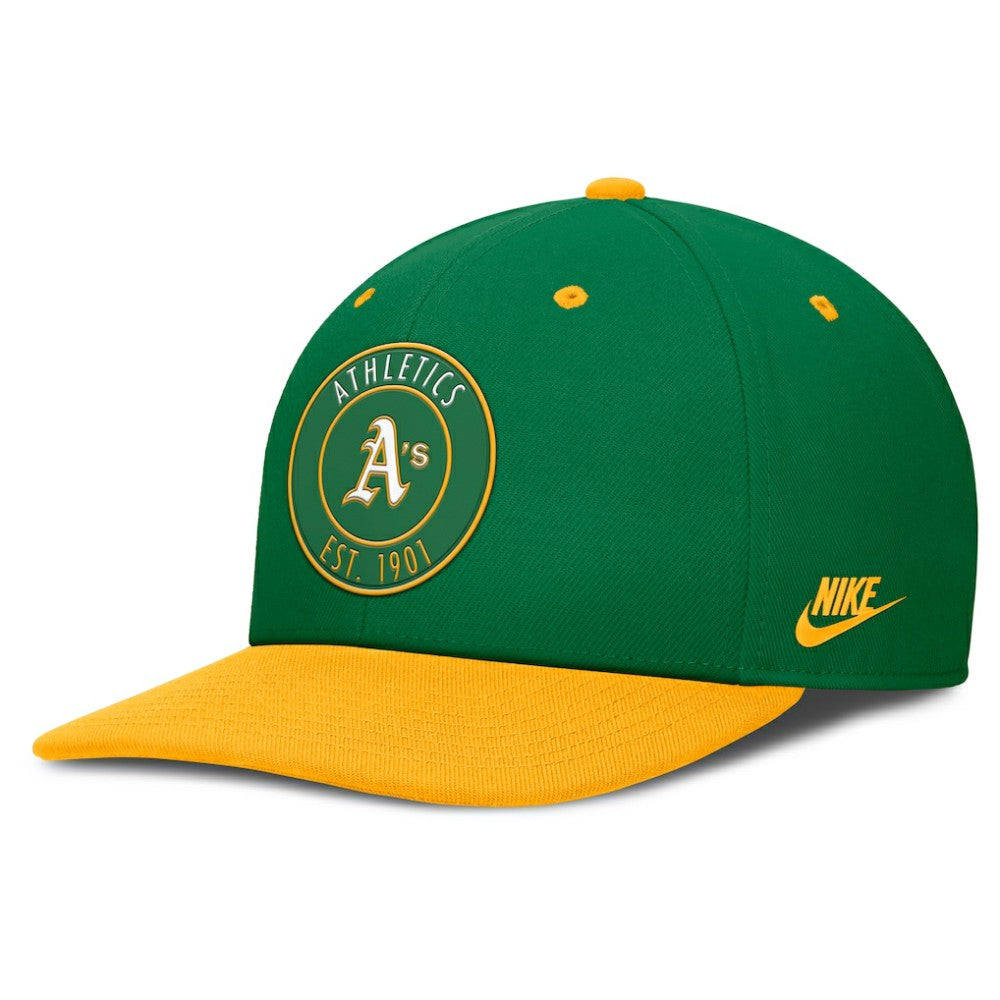 Athletics Cooperstown Collection Pro Dri-FIT Snapback Hat Green/Gold