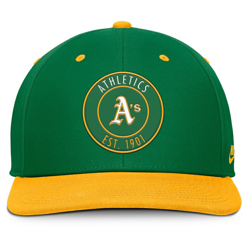 Athletics Cooperstown Collection Pro Dri-FIT Snapback Hat Green/Gold