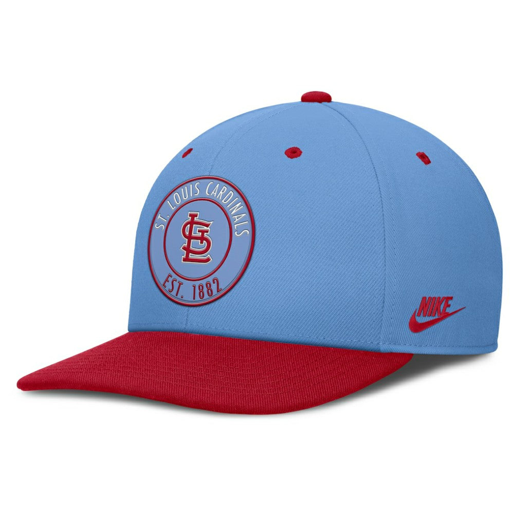 St. Louis Cardinals Cooperstown Collection Pro Dri-FIT Snapback Hat Light Blue/Red