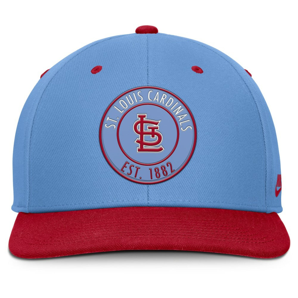 St. Louis Cardinals Cooperstown Collection Pro Dri-FIT Snapback Hat Light Blue/Red