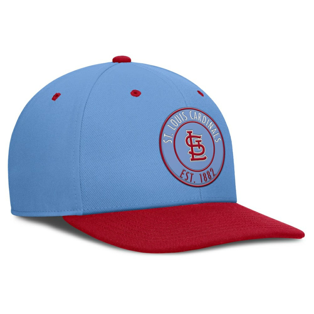 St. Louis Cardinals Cooperstown Collection Pro Dri-FIT Snapback Hat Light Blue/Red
