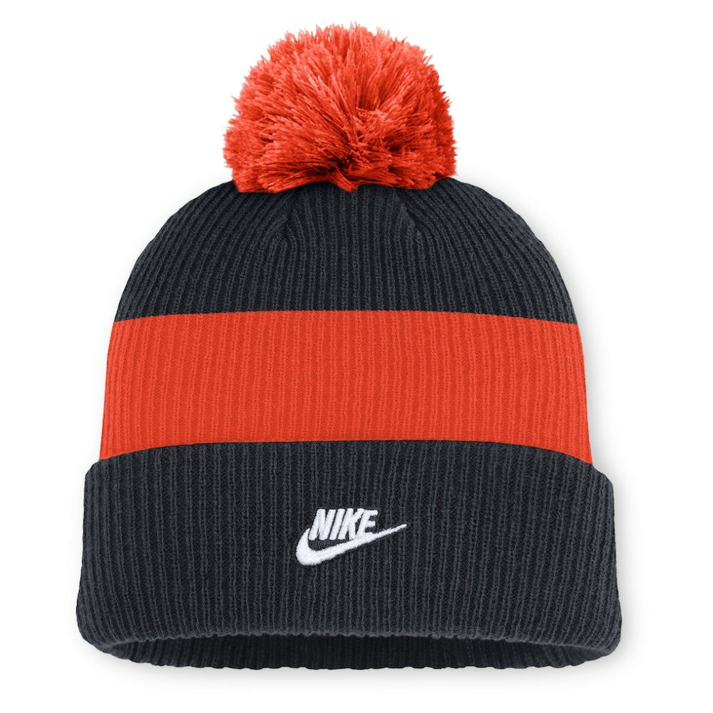 Detroit Tigers Cooperstown Collection Peak Standard Cuffed Knit Hat with Pom Navy/Orange